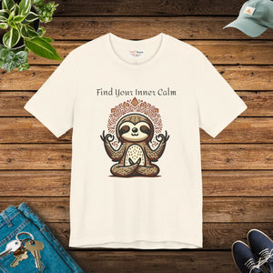 Soft Unisex Jersey Short Tee - Yoga Sloth Vibe - Dipaliz - T-shirts