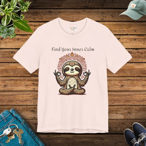 Soft Unisex Jersey Short Tee - Yoga Sloth Vibe - Dipaliz - T-shirts