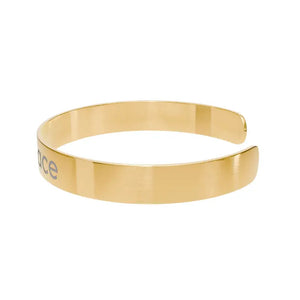 Peace Engraved Gold Cuff Bracelet Minimalist Style - Dipaliz - one Size / 18k Pvd Coating - Bracelets