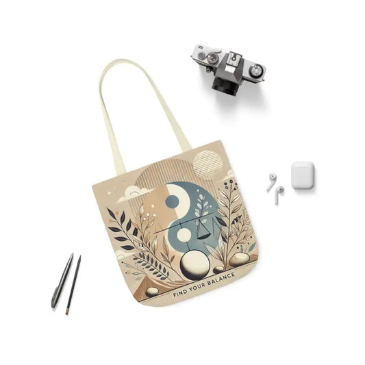 Bold Canvas Tote Bag with Abstract Style - 13’’ × / Beige Bags