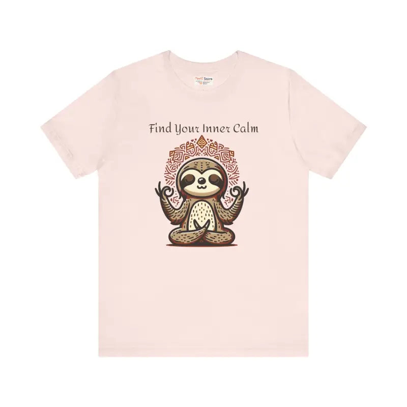 Unisex Jersey Short Sleeve Tee - Sloth Yoga Vibes - Soft Pink / s T-shirt