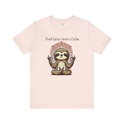 Unisex Jersey Short Sleeve Tee - Sloth Yoga Vibes - Soft Pink / s T-shirt