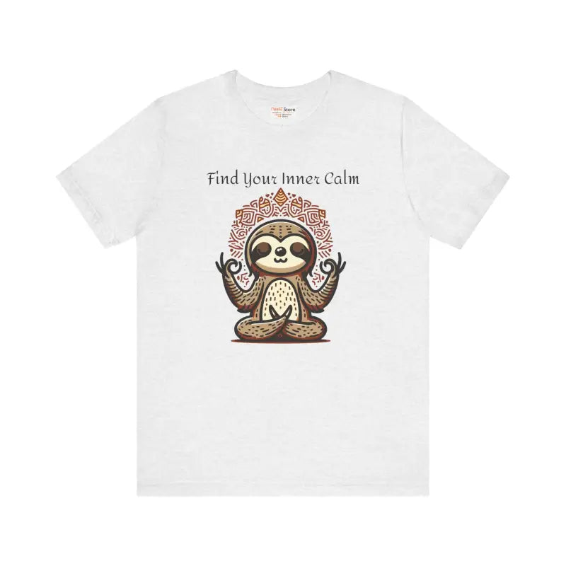 Unisex Jersey Short Sleeve Tee - Sloth Yoga Vibes - Ash / s T-shirt