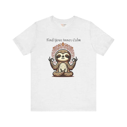 Unisex Jersey Short Sleeve Tee - Sloth Yoga Vibes - Ash / s T-shirt