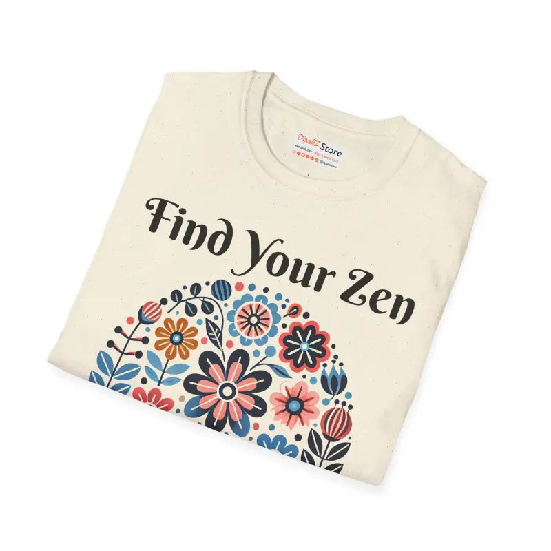 Find your Zen with our Unisex Softstyle Floral Tee - T-shirt