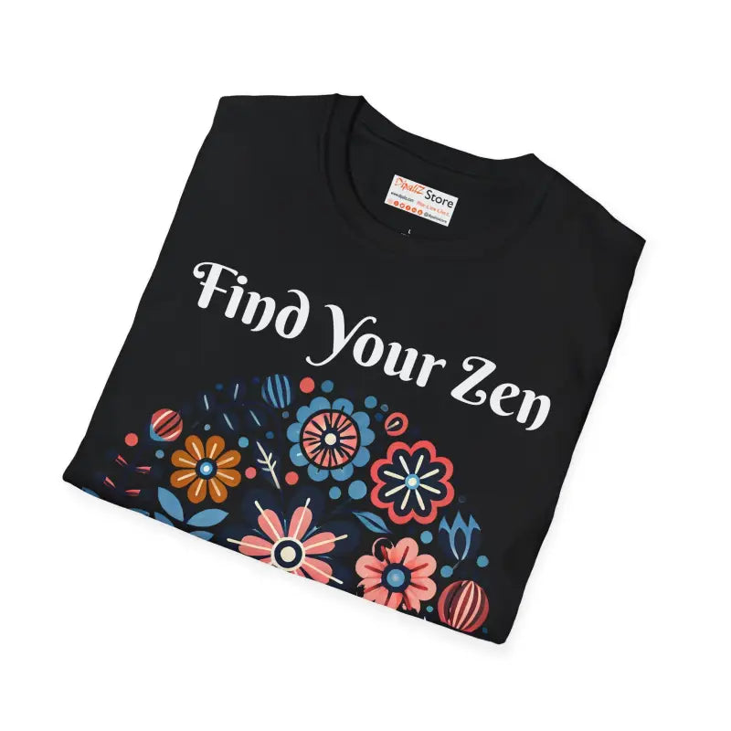 Find your Zen with our Unisex Softstyle Floral Tee - T-shirt