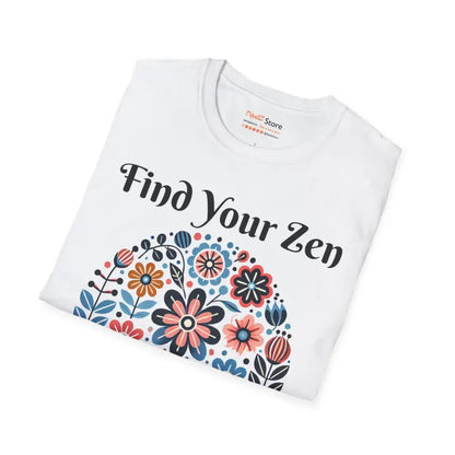 Find your Zen with our Unisex Softstyle Floral Tee - T-shirt