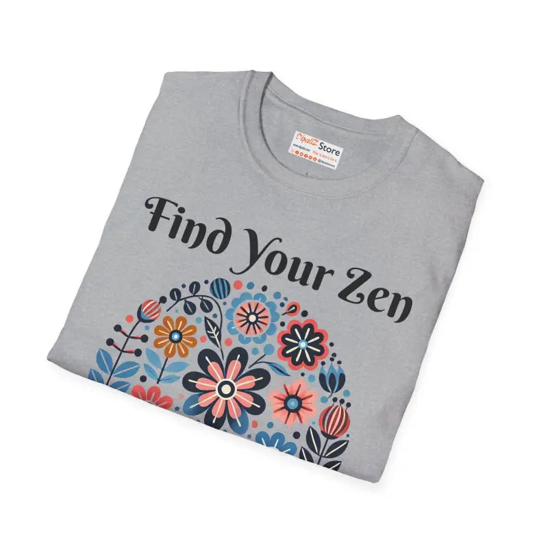 Find your Zen with our Unisex Softstyle Floral Tee - T-shirt