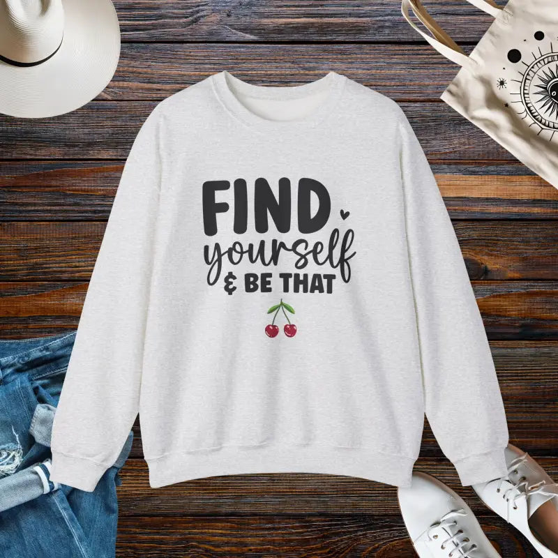 Find Yourself in Cozy Unisex Heavy Blend Crewneck - Ash / s Sweatshirt