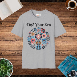 Soft Unisex Softstyle Floral Tee - Cotton Streetwear - Dipaliz - T-shirts