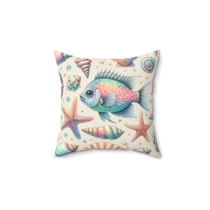 Fishes Throw Pillow - Spun Polyester Square - Dipaliz - 14’’ × - Pillows