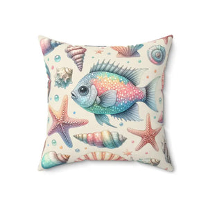 Fishes Throw Pillow - Spun Polyester Square - Dipaliz - Pillows
