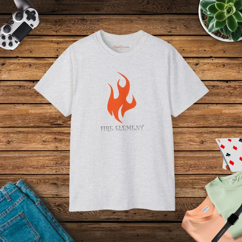 Fire Element T-shirt Unisex Ultra Cotton Tee - Ash / s T-shirt