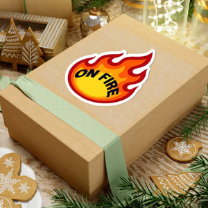 On Fire Flame Sticker Kiss-cut Vinyl Decal - Decorative Stickers