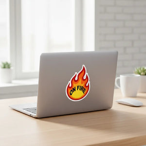 On Fire Flame Sticker Kiss-cut Vinyl Decal - Decorative Stickers
