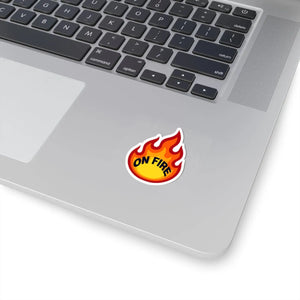 On Fire Flame Sticker Kiss-cut Vinyl Decal - Decorative Stickers