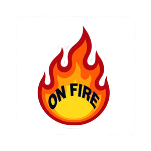 On Fire Flame Sticker Kiss-cut Vinyl Decal - Decorative Stickers