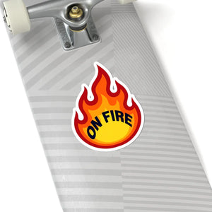 On Fire Flame Sticker Kiss-cut Vinyl Decal - Decorative Stickers