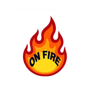 On Fire Flame Sticker Kiss-cut Vinyl Decal - Decorative Stickers