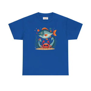 Rad Fish Crab Heavy Cotton Tee - Unisex Comfort Style - Dipaliz - Royal / s - T-shirts