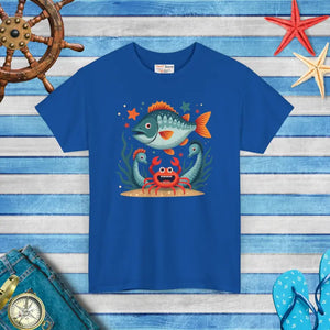 Rad Fish Crab Heavy Cotton Tee - Unisex Comfort Style - Dipaliz - T-shirts