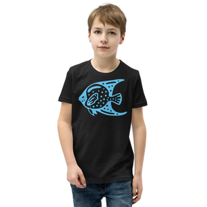 Vibrant Youth Tee Fish in Blue Cotton Adventure - Dipaliz - T-shirts - s