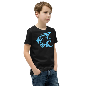 Vibrant Youth Tee Fish in Blue Cotton Adventure - Dipaliz - T-shirts - s