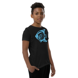 Vibrant Youth Tee Fish in Blue Cotton Adventure - Dipaliz - T-shirts - s
