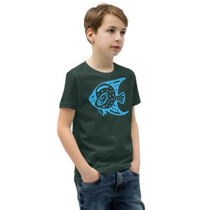 Vibrant Youth Tee Fish in Blue Cotton Adventure - Dipaliz - T-shirts - s