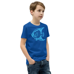 Vibrant Youth Tee Fish in Blue Cotton Adventure - Dipaliz - T-shirts - s