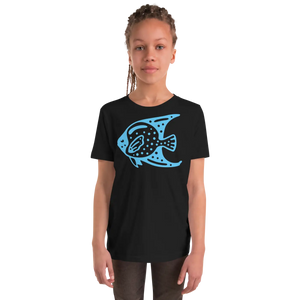 Vibrant Youth Tee Fish in Blue Cotton Adventure - Dipaliz - T-shirts - s