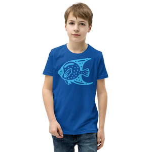 Vibrant Youth Tee Fish in Blue Cotton Adventure - Dipaliz - T-shirts - s