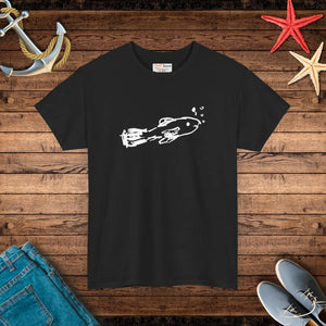 Hand Drawn Fish Unisex Heavy Cotton Tee - Bubbles - Dipaliz - T-shirts