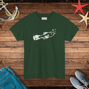 Hand Drawn Fish Unisex Heavy Cotton Tee - Bubbles - Dipaliz - T-shirts