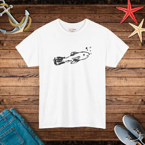 Hand Drawn Fish Unisex Heavy Cotton Tee - Bubbles - Dipaliz - T-shirts