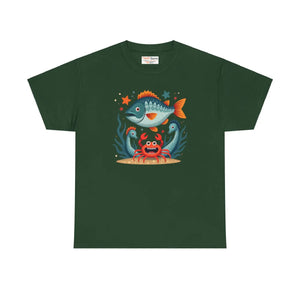 Rad Fish Crab Heavy Cotton Tee - Unisex Comfort - Dipaliz - T-shirts - s