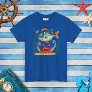 Rad Fish Crab Heavy Cotton Tee - Unisex Comfort - Dipaliz - T-shirts - s