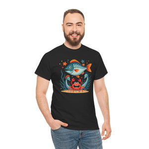 Rad Fish Crab Heavy Cotton Tee - Unisex Comfort - Dipaliz - T-shirts - s