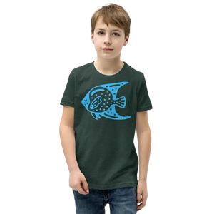 Youth Tee Fish in Blue T-shirt Adventure Style - Dipaliz - Heather Forest / s - T-shirts