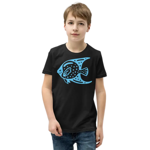 Youth Tee Fish in Blue T-shirt Adventure Style - Dipaliz - Black / s - T-shirts