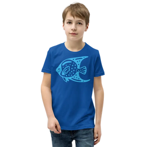 Youth Tee Fish in Blue T-shirt Adventure Style - Dipaliz - True Royal / s - T-shirts