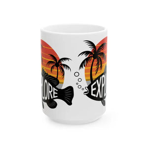 Fish Island Ceramic Mug - Colorful Paradise Escape - Dipaliz - 15oz - Mugs