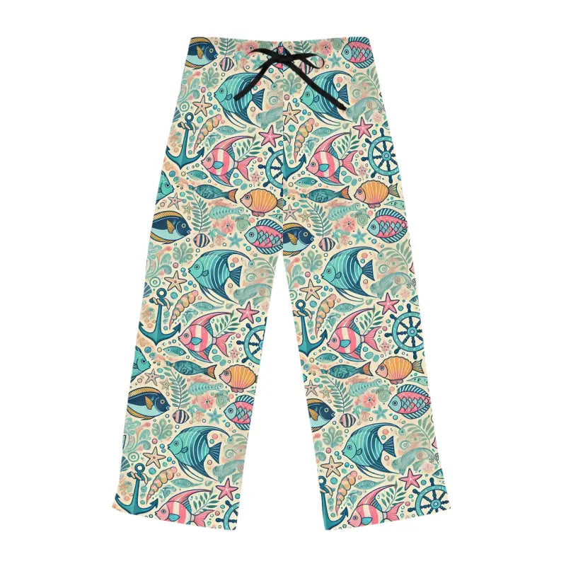 Dive Into Comfort: Fish Themed Women’s Pajama Pants - Pajamas