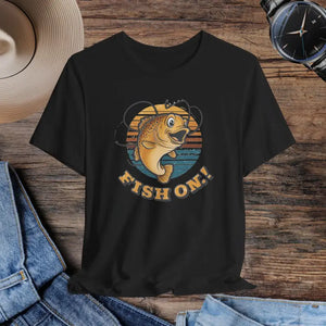 Fish Tee Jersey Short Sleeve Angler Adventure Shirt - Dipaliz - Black / s - T-shirts