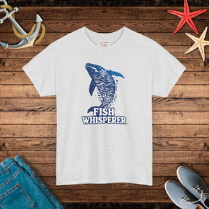 Fish Whisperer Heavy Cotton Tee for Ocean Lovers - Dipaliz - Ash / s - T-shirts