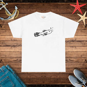 Hand Drawn Fish Unisex Heavy Cotton Tee - Dipaliz - White / s - T-shirts
