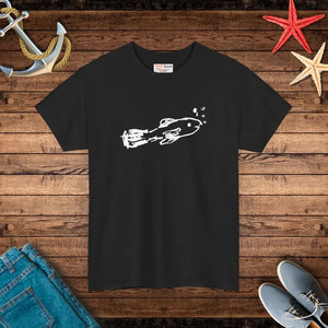 Hand Drawn Fish Unisex Heavy Cotton Tee - Dipaliz - Black / s - T-shirts