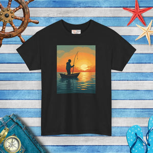Durable Sunset Fisherman Tee - Heavy Cotton - Dipaliz - T-shirts