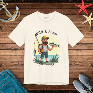 Fisherman Short Sleeve Tee Wild Free Adventure Style Dipaliz - T-shirts