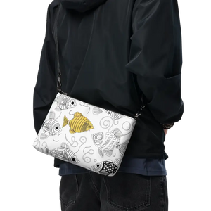 Dark Gray Crossbody Bag Faux Leather Hardware - Dipaliz - Cross Body Bags